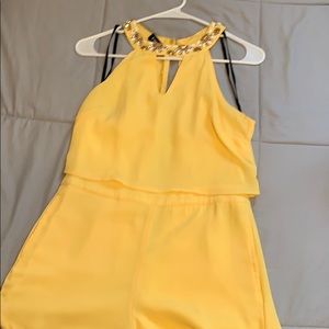 Yellow jewel accented Bebe Romper